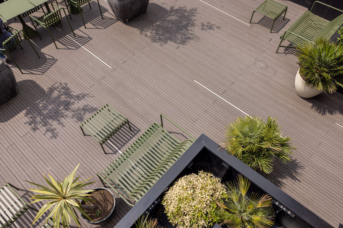 roof terrace design colour and pattern surface