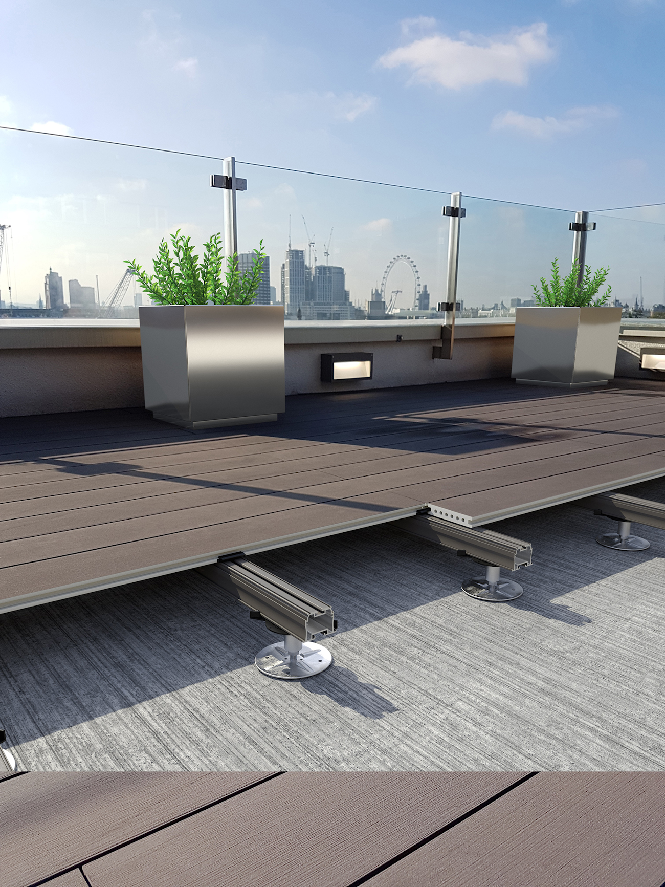 Fire-safe Terrace System with Farrino Porcelain Decking