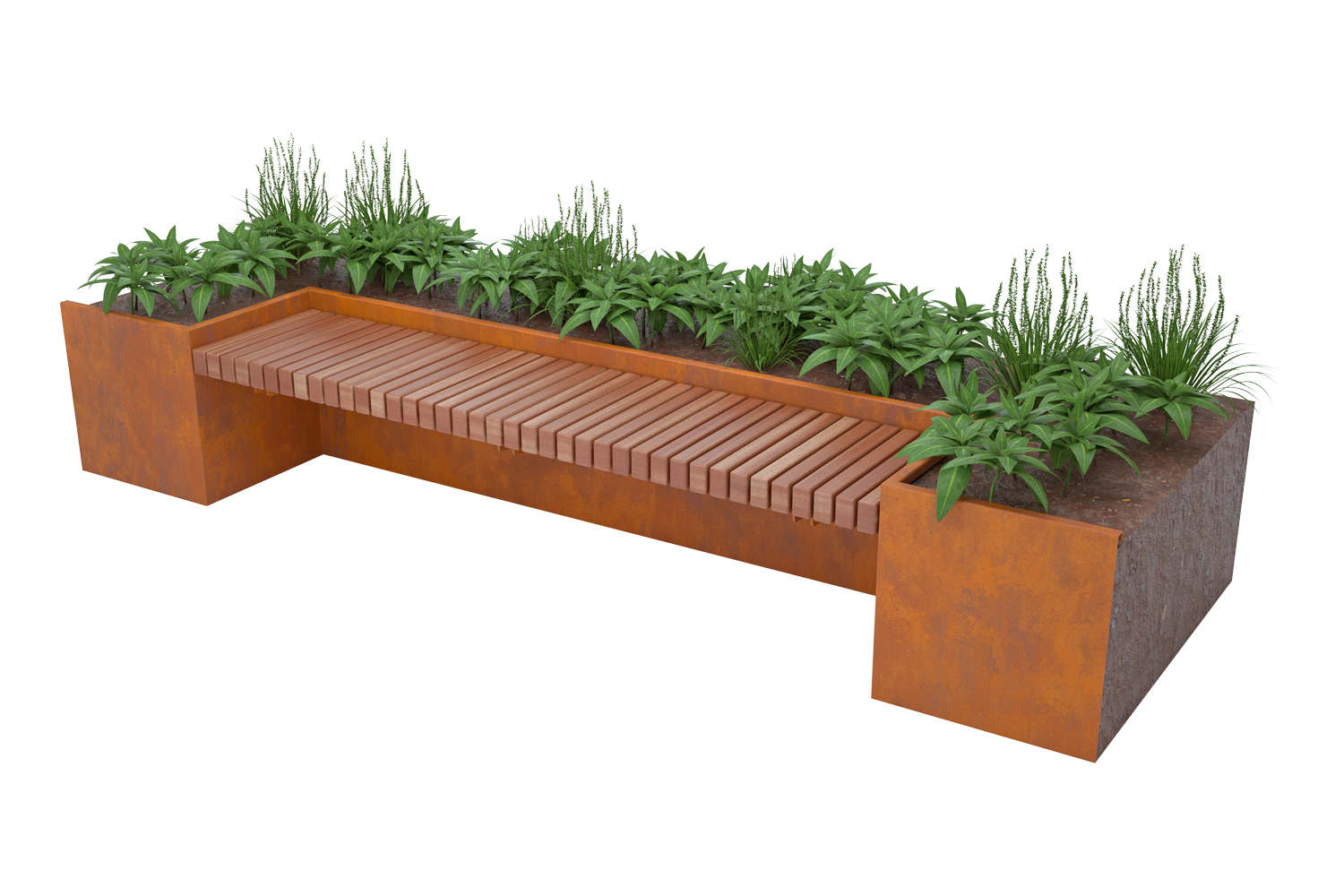 planter bench with back