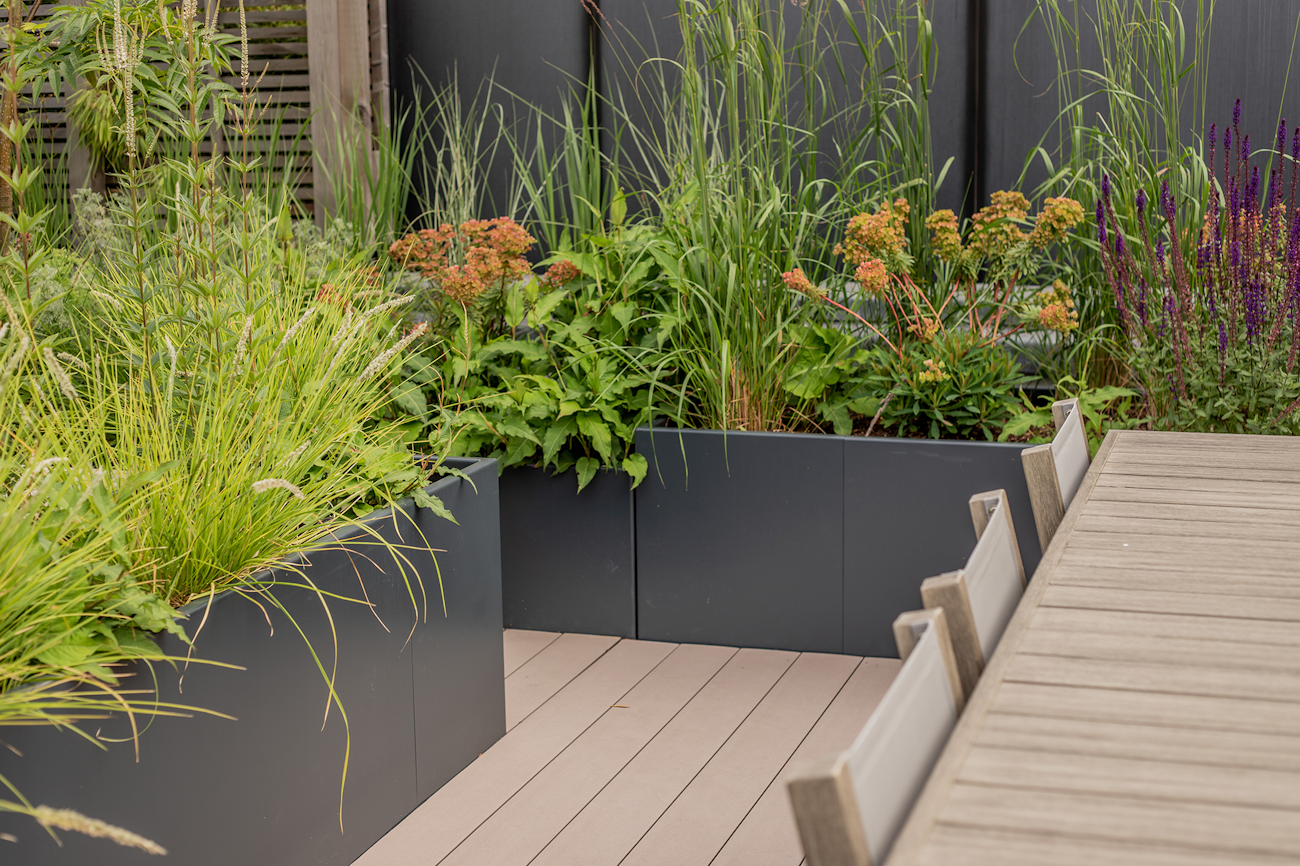Planters and Decking at Hoxton Rooftop Garden