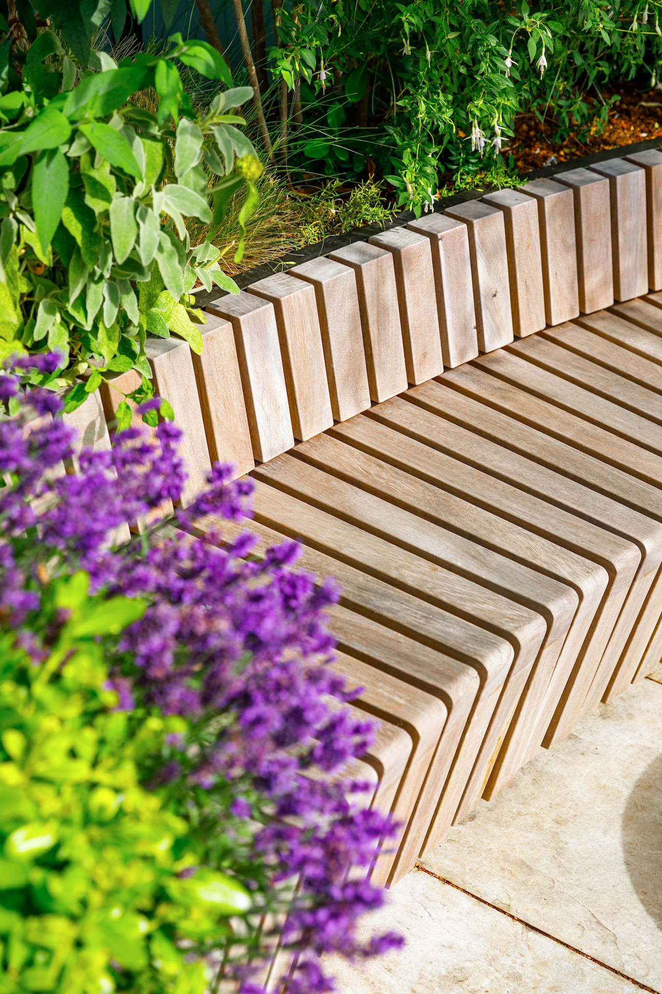 integrated planter bench
